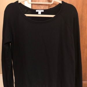 JAMES PERSE Black Terry Cloth Long Sleeve Shirt